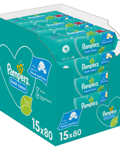 Chusteczki Nawilżane Pampers Fresh Clean, 15 x 80 szt. (1200 szt.)