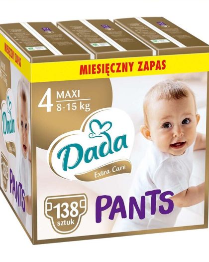 Pieluchomajtki Dada Extra Care Pants 4 Maxi, 8-15 kg, 138 szt., superchłonny wkład