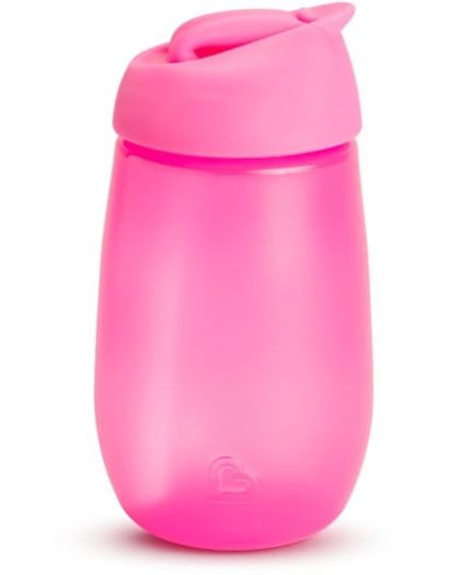 Munchkin Simple Clean butelka dla niemowląt ze słomką Pink 12 m+ 296 ml