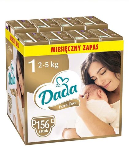 Pieluszki Extra Care 1 New Born, 2-5 kg, 156 szt., superchłonny wkład