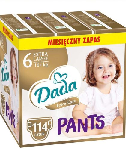 Pieluchomajtki Dada Extra Care Pants 6 XL, 16+ kg, 114 szt., superchłonny wkład