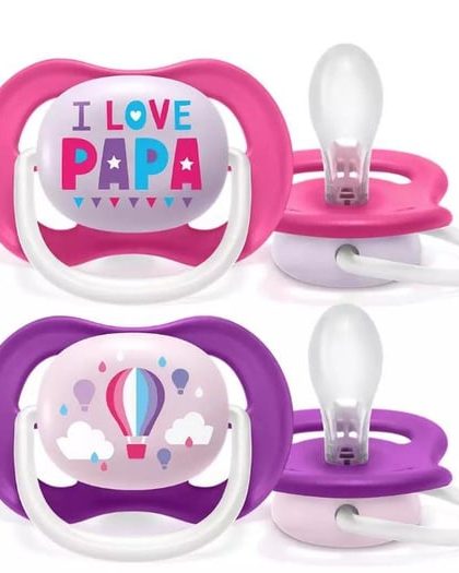 Philips Avent, Smoczki uspokajające Ultra Air, 6- 18m 2 szt. SCF080/04 love/balony