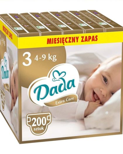 Pieluszki Dada Extra Care 3, 4-9 kg, 200 szt., superchłonny wkład