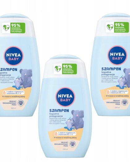 NIVEA BABY Szampon łagodny do włosów dla dzieci niemowląt 3 x 200 ml