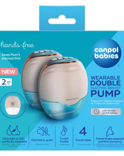 Canpol babies Hands-Free – Podwójny bezprzewodowy laktator elektryczny muszlowy