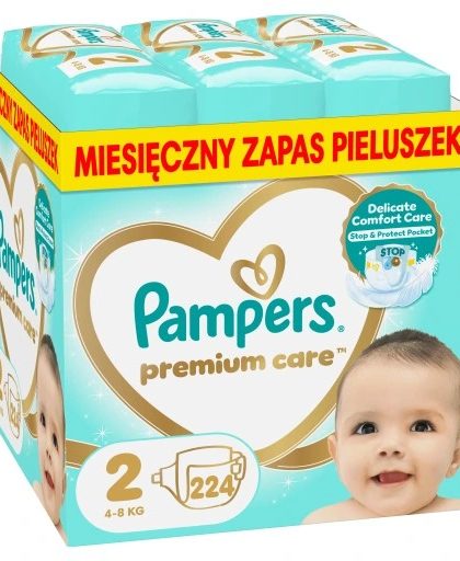 Pampers Premium Care Pieluszki, rozmiar 2, 224 szt. (4-8 kg)