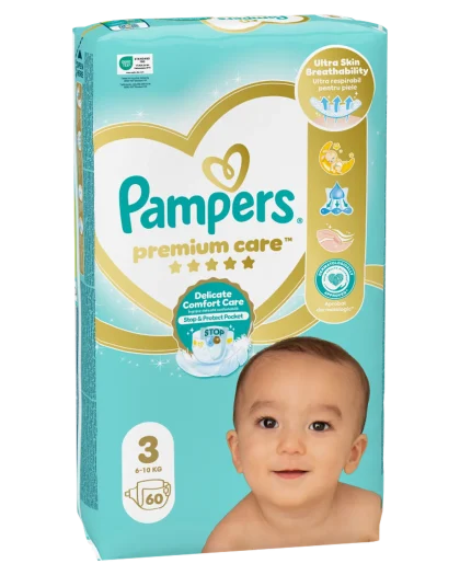 Pampers Premium Care Pieluszki, rozmiar 3, 60 szt. (6–10 kg)
