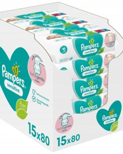 Chusteczki Nawilżane Pampers Sensitive, 15 x 80 szt. (1200 szt.)
